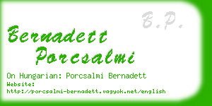 bernadett porcsalmi business card